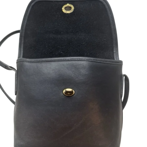 Vintage Coach The Quincey 9919 Crossbody Purse Bag Black Leather Made in USA - Picture 13 of 15
